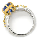 ノンブランド NON BRAND サファイア ダイヤ リング イエローゴールド×プラチナシルバー K18YG Pt900 サファイア ダイヤモンド リング 指輪 Au750 18K Pt900 ブルー コンビ 4.32ct 12号