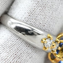 ノンブランド NON BRAND サファイア ダイヤ リング イエローゴールド×プラチナシルバー K18YG Pt900 サファイア ダイヤモンド リング 指輪 Au750 18K Pt900 ブルー コンビ 4.32ct 12号