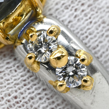 ノンブランド NON BRAND サファイア ダイヤ リング イエローゴールド×プラチナシルバー K18YG Pt900 サファイア ダイヤモンド リング 指輪 Au750 18K Pt900 ブルー コンビ 4.32ct 12号