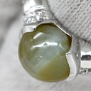 ノンブランド NON BRAND クリソベリル キャッツアイ ダイヤ リング プラチナシルバー Pt900 クリソベリルキャッツアイ ダイヤモンド リング 指輪 猫目石 4.229ctct PT ダイヤモンド オーバル 11号