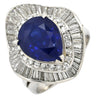 ノンブランド NON BRAND ブルーサファイア ダイヤ ブルー×プラチナシルバー Pt900 サファイア ダイヤモンド リング 指輪 5.60ct Pt900 プラチナム 青 ペアーシェイプカット パヴェ 14号
