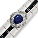 ノンブランド NON BRAND ブルーサファイア ダイヤ ブルー×プラチナシルバー Pt900 サファイア ダイヤモンド リング 指輪 5.60ct Pt900 プラチナム 青 ペアーシェイプカット パヴェ 14号