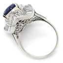 ノンブランド NON BRAND ブルーサファイア ダイヤ ブルー×プラチナシルバー Pt900 サファイア ダイヤモンド リング 指輪 5.60ct Pt900 プラチナム 青 ペアーシェイプカット パヴェ 14号