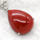 ノンブランド NON BRAND 珊瑚 サンゴ ダイヤ 0.43ct ペンダント レッドXプラチナシルバー Pt900 ダイヤモンド 珊瑚 Pt850(チェーン) ネックレス 赤 レッド 血赤 ミックスカボションカット ボールチェーン