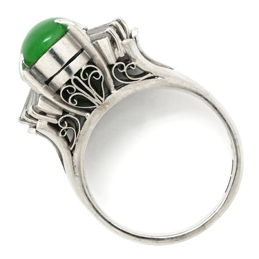 ノンブランド NON BRAND ヒスイ ダイヤモンド プラチナシルバー Pt900 ヒスイ ダイヤモンド リング 指輪 緑 グリーン 翡翠 ひすい ジェダイト Pm900 オーバルカット 11.5号