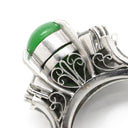 ノンブランド NON BRAND ヒスイ ダイヤモンド プラチナシルバー Pt900 ヒスイ ダイヤモンド リング 指輪 緑 グリーン 翡翠 ひすい ジェダイト Pm900 オーバルカット 11.5号