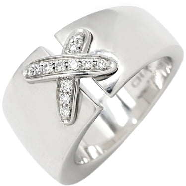ショーメ CHAUMET リアン ホワイトゴールド K18WG ダイヤモンド ＃51 リング 指輪 Chaumet 750 WG 18K 18金 ダイヤ リアン ドゥ リング クロスモチーフ 11号