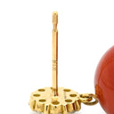 ノンブランド NON BRAND 珊瑚 サンゴ ダイヤピアス イエローゴールド K18YG 珊瑚 ダイヤモンド ピアス 1P 1粒さんご