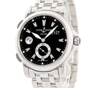 腕時計 ユリスナルダン ULYSSE NARDIN デュアルタイム 42mm 243-55 自動巻き メンズ OH済 ビッグデイト ブラック スモールセコンド