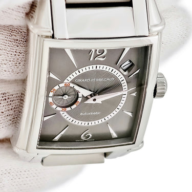 腕時計 ジラールペルゴ GIRARD PERREGAUX OH済 ヴィンテージ 1945 25932.1.11.206 自動巻き メンズ グレー デイト スモールセコンド ギョウシェ