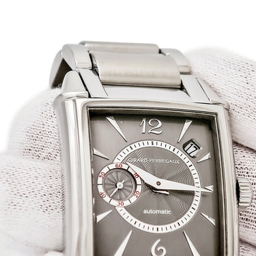 腕時計 ジラールペルゴ GIRARD PERREGAUX OH済 ヴィンテージ 1945 25932.1.11.206 自動巻き メンズ グレー デイト スモールセコンド ギョウシェ