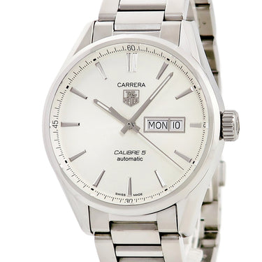 腕時計 タグホイヤー TAG Heuer カレラ キャリバー5 デイデイト WAR201B.BA0723 自動巻き メンズ シルバー バー