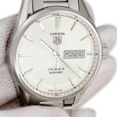 腕時計 タグホイヤー TAG Heuer カレラ キャリバー5 デイデイト WAR201B.BA0723 自動巻き メンズ シルバー バー