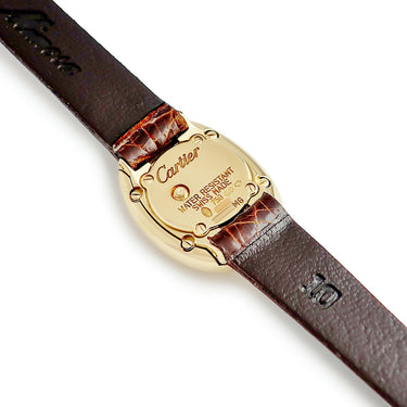 腕時計 カルティエ Cartier ミニベニュワール W1536699 クオーツ レディース K18YG無垢 オーバル シルバー ローマン