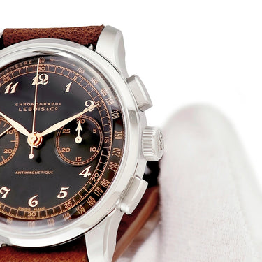 腕時計 ラボア LEBOIS & Co ヘリテージ クロノグラフ 324.406 手巻き メンズ スモールセコンド タキメーター ブラック 黒 アラビア