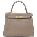 エルメス HERMES ケリー28 内縫い エトゥープ トゴ 2WAYバッグ ゴールド金具 グレージュ ショルダー