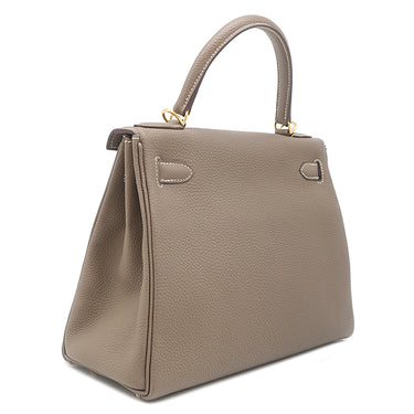 エルメス HERMES ケリー28 内縫い エトゥープ トゴ 2WAYバッグ ゴールド金具 グレージュ ショルダー