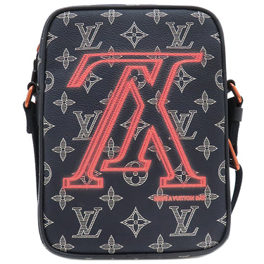 ルイヴィトン LOUIS VUITTON ダヌーブ PM アップサイドダウン M43678 ネイビー モノグラムキャンバス モノグラムインクキャンバス ショルダーバッグ 紺 メタリック金具