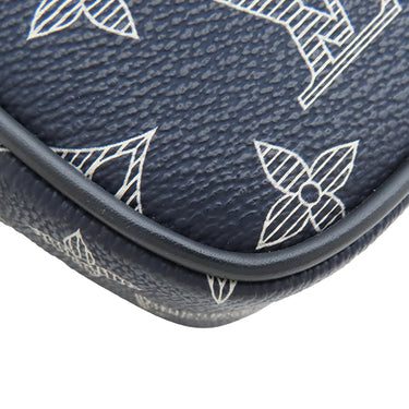 ルイヴィトン LOUIS VUITTON ダヌーブ PM アップサイドダウン M43678 ネイビー モノグラムキャンバス モノグラムインクキャンバス ショルダーバッグ 紺 メタリック金具