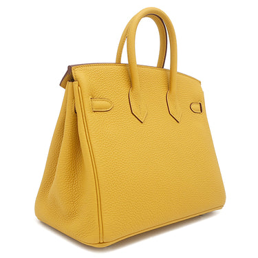 エルメス HERMES バーキン25 ジョーヌアンブル トゴ ハンドバッグ シルバー金具 黄色