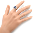 ノンブランド NON BRAND サファイア ダイヤ ブルー×プラチナシルバー Pt900 サファイア ダイヤモンド リング 指輪 1.68ct Pt900 プラチナム ブルー 青 メレ パヴェダイヤ 花モチーフ 9.5号