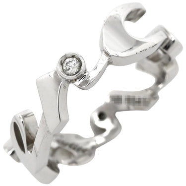 カルティエ Cartier シグネチャー リング ホワイトゴールド K18WG ダイヤモンド #51 リング 指輪 2004年クリスマス限定 Au750 18K 18金 3P 3石 3粒 ダイヤ ロゴ文字 11号
