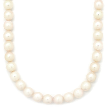 ノンブランド NON BRAND あこやパール パールホワイトXゴールド パール K14 ネックレス 真珠 アコヤパール 白 セミラウンドシェイプ