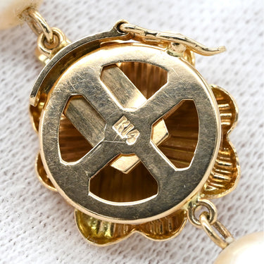 ノンブランド NON BRAND あこやパール パールホワイトXゴールド パール K14 ネックレス 真珠 アコヤパール 白 セミラウンドシェイプ