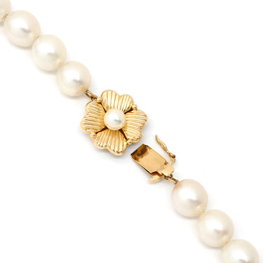 ノンブランド NON BRAND あこやパール パールホワイトXゴールド パール K14 ネックレス 真珠 アコヤパール 白 セミラウンドシェイプ