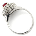 ノンブランド NON BRAND ルビー 0.66ct ダイヤモンド プラチナシルバー Pt900 ルビー ダイヤモンド リング 指輪 レッド 赤 1石 プラチナ オーバルミックスカット 7.5号