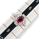 ノンブランド NON BRAND ルビー 0.66ct ダイヤモンド プラチナシルバー Pt900 ルビー ダイヤモンド リング 指輪 レッド 赤 1石 プラチナ オーバルミックスカット 7.5号