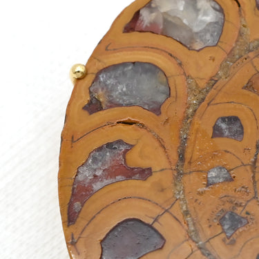 ノンブランド NON BRAND アンモナイト マルチストーン イエローゴールド K18YG アンモナイト　 マルチストーン ブローチ オパール トルマリン サファイア ルビー ガーネット アメシスト ダイヤモンド 750YG