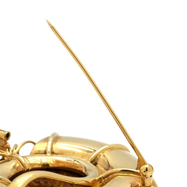 ノンブランド NON BRAND アンモナイト マルチストーン イエローゴールド K18YG アンモナイト　 マルチストーン ブローチ オパール トルマリン サファイア ルビー ガーネット アメシスト ダイヤモンド 750YG