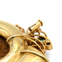 ノンブランド NON BRAND アンモナイト マルチストーン イエローゴールド K18YG アンモナイト　 マルチストーン ブローチ オパール トルマリン サファイア ルビー ガーネット アメシスト ダイヤモンド 750YG