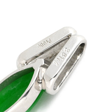 ノンブランド NON BRAND ヒスイ 3.8ct プラチナシルバー Pt900 ヒスイ ペンダントトップ 翡翠 ジェダイト 緑 グリーン ミックスカボションカット Pt900 ネックレストップ チャーム