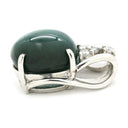 ノンブランド NON BRAND トルマリン キャッツアイ ダイヤ ホワイトゴールド K18WG ダイヤモンド トルマリンキャッツアイ ペンダントトップ 緑 オーバルカボションカット 18K 18金 ネックレストップ 天然石