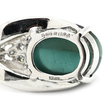 ノンブランド NON BRAND トルマリン キャッツアイ ダイヤ ホワイトゴールド K18WG ダイヤモンド トルマリンキャッツアイ ペンダントトップ 緑 オーバルカボションカット 18K 18金 ネックレストップ 天然石