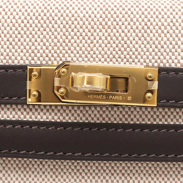 エルメス HERMES ケリー25 外縫い エコルセ×エクリュ トワルアッシュ ヴォースイフト 2WAYバッグ ゴールド金具 新品 未使用 ショルダー ハンドバッグ トワルH