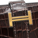 エルメス HERMES ベアンスフレ ハバナ アリゲーター 長財布 ゴールド金具 新品未使用 茶 クロコ 二つ折り財布
