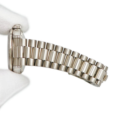 腕時計 ロレックス ROLEX デイトジャスト 31 68159G E番 自動巻き レディース E番 K18WG無垢 純正ダイヤ 3連 プレジデントブレス