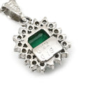 ノンブランド NON BRAND エメラルド ダイヤ プラチナシルバー Pt900 エメラルド ダイヤモンド Pt850(チェーン) ネックレス ダイヤモンド グリーン 緑 エメラルドカット