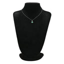 ノンブランド NON BRAND エメラルド ダイヤ プラチナシルバー Pt900 エメラルド ダイヤモンド Pt850(チェーン) ネックレス ダイヤモンド グリーン 緑 エメラルドカット