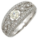 ノンブランド NON BRAND ダイヤモンド 0.38ct 0.323ct プラチナシルバー Pt900 ダイヤモンド リング 指輪 パヴェダイヤ プラチナム PT900 透かしデザイン 12号