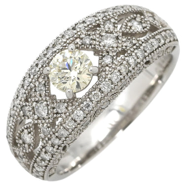 ノンブランド NON BRAND ダイヤモンド 0.38ct 0.323ct プラチナシルバー Pt900 ダイヤモンド リング 指輪 パヴェダイヤ プラチナム PT900 透かしデザイン 12号
