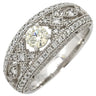 ノンブランド NON BRAND ダイヤモンド 0.38ct 0.323ct プラチナシルバー Pt900 ダイヤモンド リング 指輪 パヴェダイヤ プラチナム PT900 透かしデザイン 12号