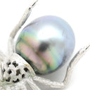 ノンブランド NON BRAND 黒蝶パール 12.9mm 蜘蛛モチーフ ピンブローチ ホワイトゴールド K18WG 黒蝶パール ブローチ クモ くも 黒真珠 バロックパール シルバー 18K 750WG 18金