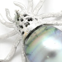 ノンブランド NON BRAND 黒蝶パール 12.9mm 蜘蛛モチーフ ピンブローチ ホワイトゴールド K18WG 黒蝶パール ブローチ クモ くも 黒真珠 バロックパール シルバー 18K 750WG 18金