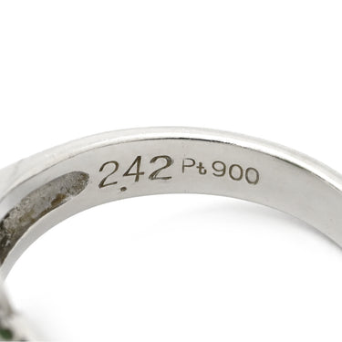 ノンブランド NON BRAND ヒスイ 2.42ct ダイヤ 0.47ct グリーン×プラチナシルバー Pt900 ヒスイ ダイヤモンド リング 指輪 緑 グリーン 翡翠 ひすい ジェダイト カボション 11号