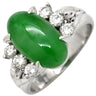 ノンブランド NON BRAND ヒスイ 0.31ct ダイヤモンド プラチナシルバー Pt900 ヒスイ ダイヤモンド リング 指輪 緑 グリーン 翡翠 ひすい ジェダイト プラチナ900 8.5号