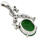 ノンブランド NON BRAND ヒスイ 2.0ct ダイヤ ホワイトゴールド K18WG ヒスイ ダイヤモンド ペンダントトップ 翡翠 ジェダイド 緑 オーバルカボションカット 18K 18金 ネックレストップ